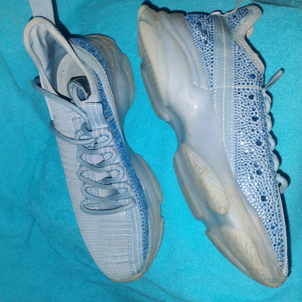 Steve Madden Blue and Silver Sneakers